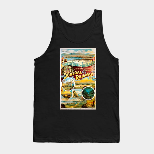 Vintage Travel Poster - Donegal Railway Tank Top by Starbase79